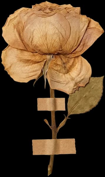 Rosa capuchino prensada, color café con leche, de la colección Otoño en flor