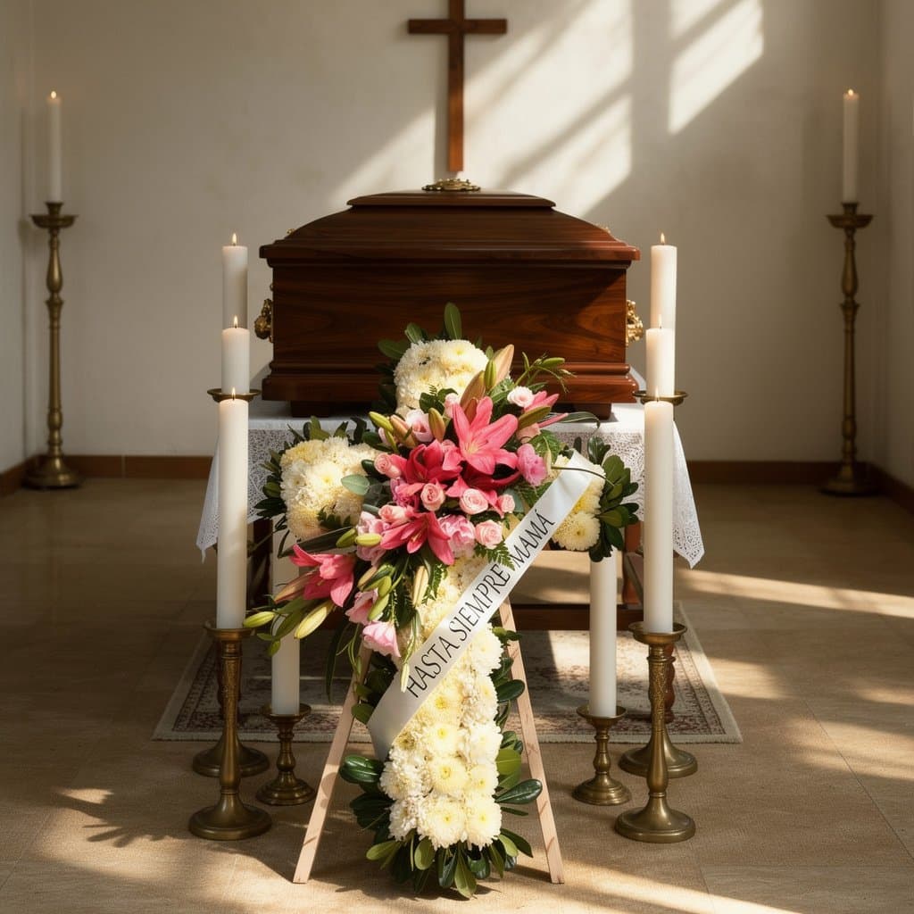 Cruz Floral Descanso Eterno | Arreglo Fúnebre