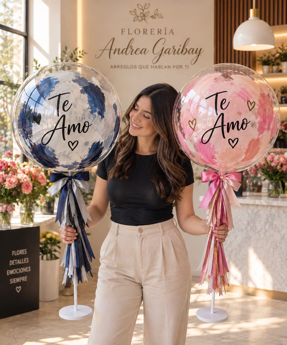 Globo Burbuja Personalizado | Pintado Artesanal con Mensaje, regalo de Florería Andrea Garibay en León
