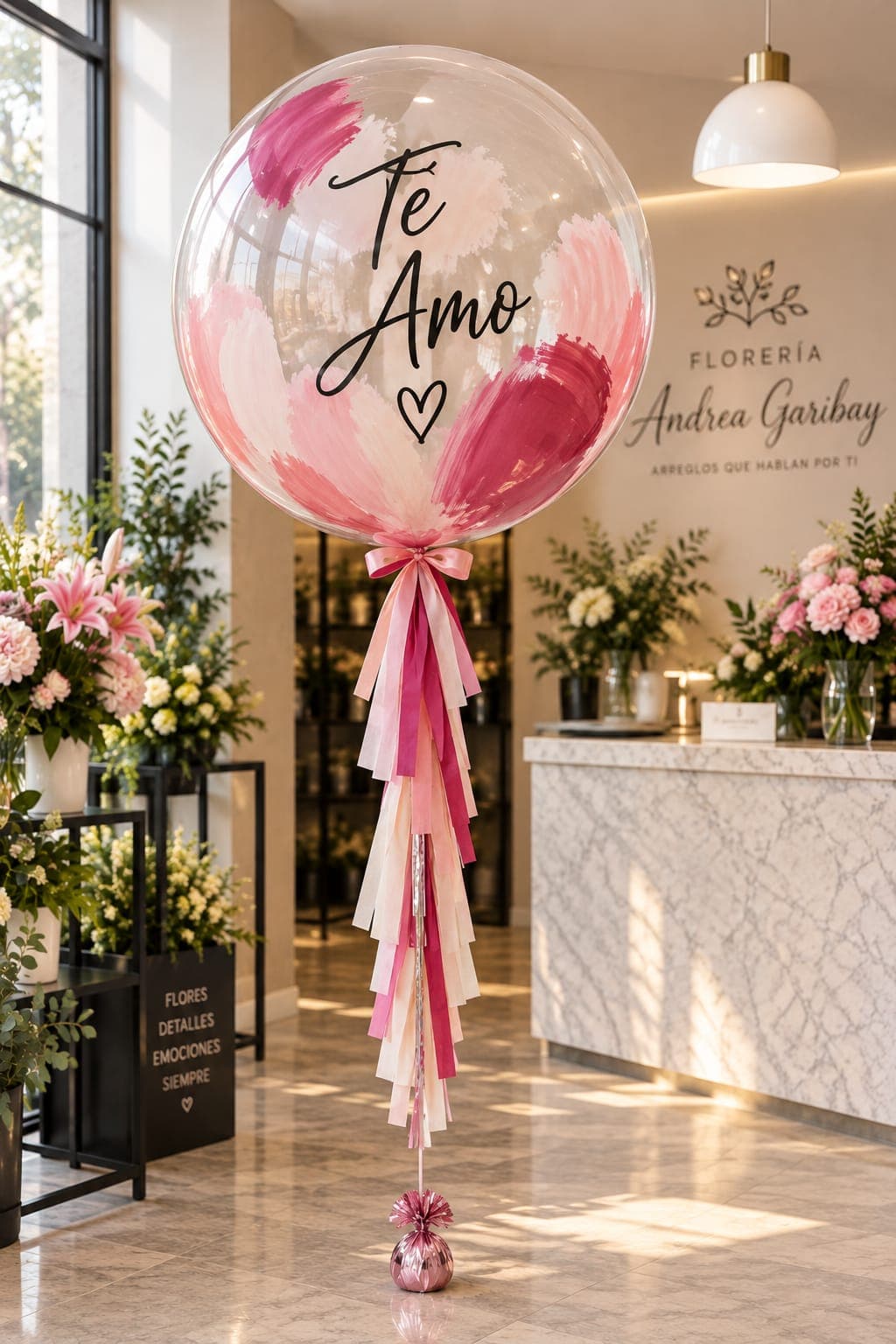 Globo Burbuja Gigante con Helio | Pintado Artesanal y Personalizado, regalo de Florería Andrea Garibay en León