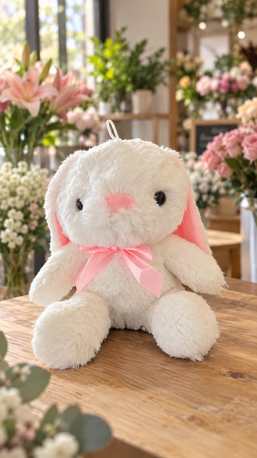 Conejita de Peluche Blanca | 20cm, regalo de Florería Andrea Garibay en León
