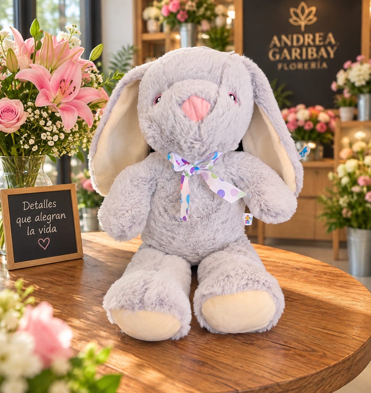 Conejita de Peluche Gris | Tamaño Mediano — Conejita de Peluche Gris – Un abrazo lleno de ternura
¡Porque hay detalles que hacen sonreír incluso antes de abrir el regalo! 💕
Nuestr