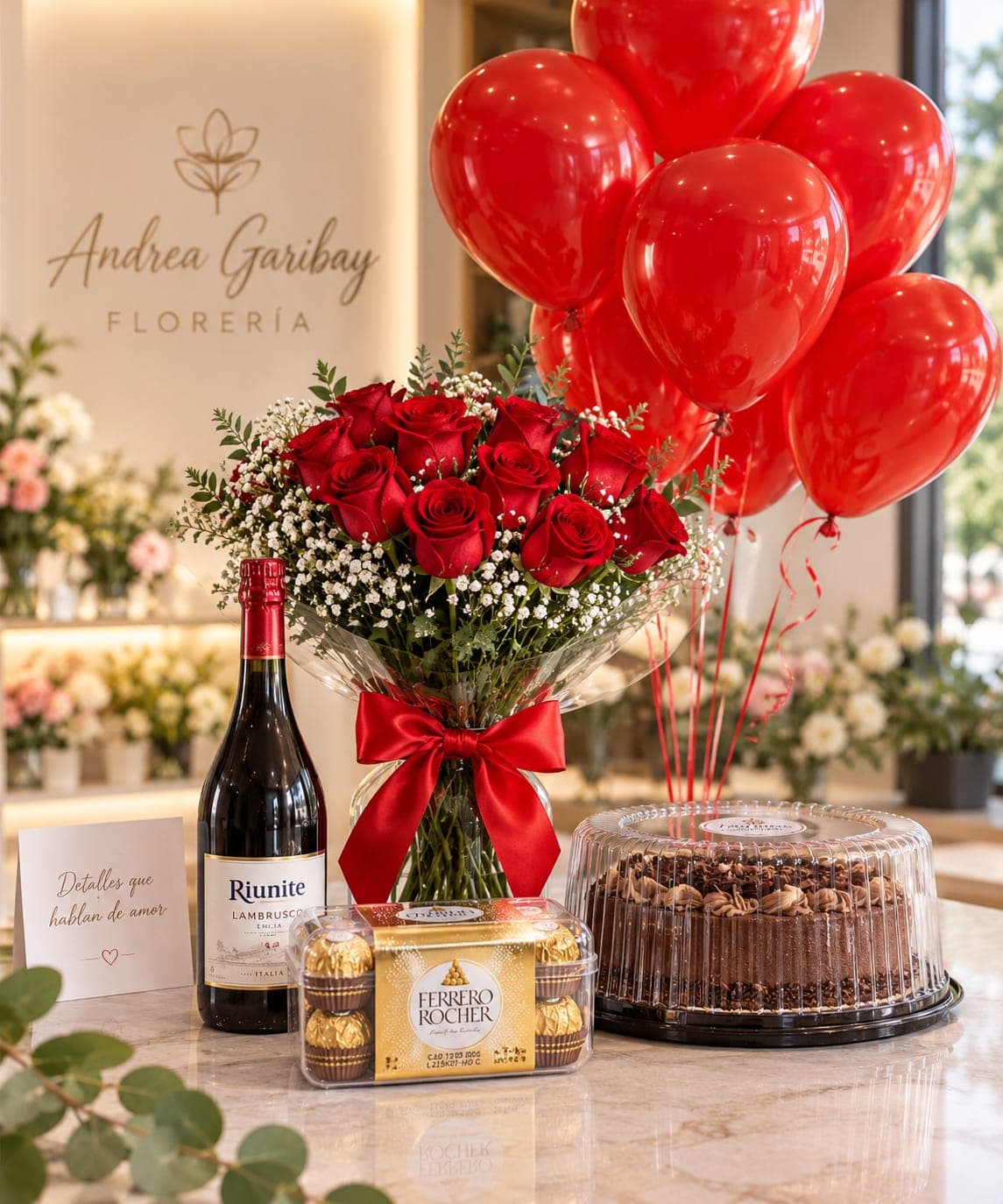 Combo LOVE | Flores, Globos, Pastel, Vino y Chocolates — Combo LOVE – ¡Una sorpresa que lo tiene todo!
Hay muchas formas de decir «Te amo», pero algunas sorpresas lo dicen todo sin