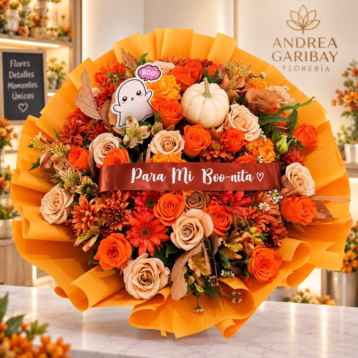 BOO-NITA | Ramo de Flores de Otoño, arreglo floral de Florería Andrea Garibay en León